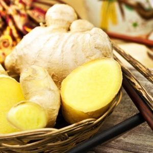 Ginger contains: gingerol (pungency), shogaol, zingerone as well as vitamin C, magnesium, iron, calcium, potassium, sodium, phosphorus